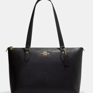 Coach Black Gallery Tote with Gold Hardware